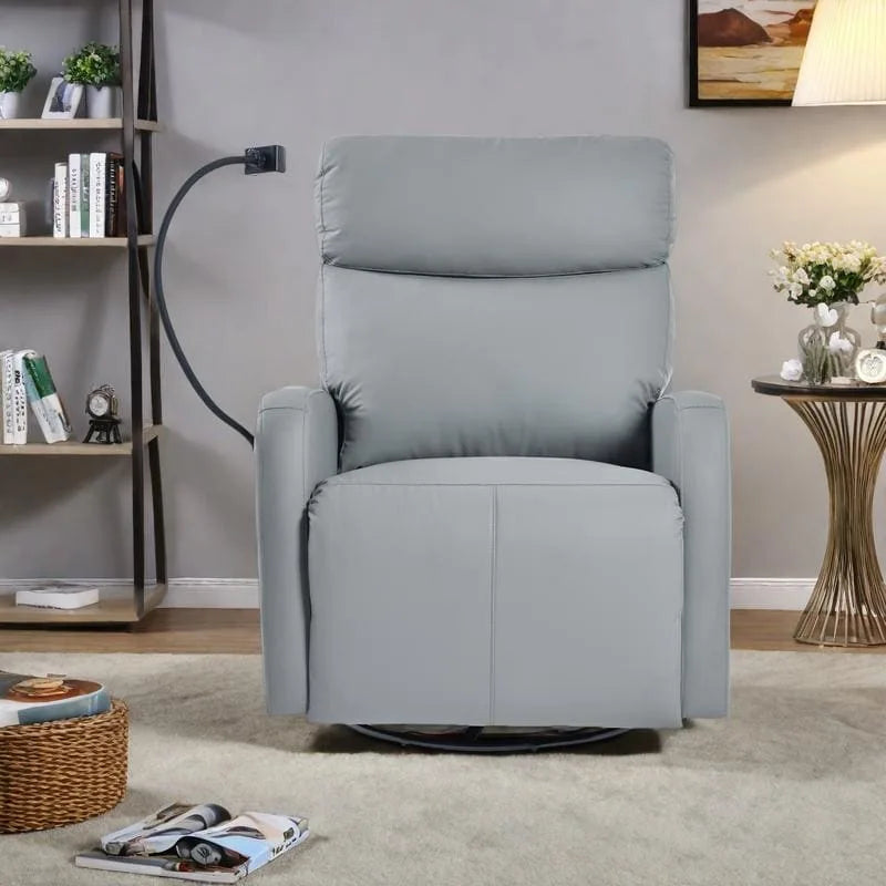 Power Recliner Chair with 270-Degree Swivel and Dual USB Ports