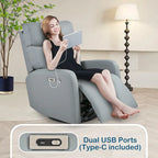 Power Recliner Chair with 270-Degree Swivel and Dual USB Ports