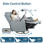 Power Recliner Chair with 270-Degree Swivel and Dual USB Ports