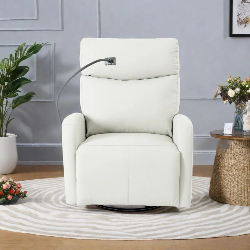 Power Recliner Chair with 270-Degree Swivel and Dual USB Ports