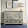 7-Drawer Horizontal Dresser with Vintage Embossed Design and Metal Slides