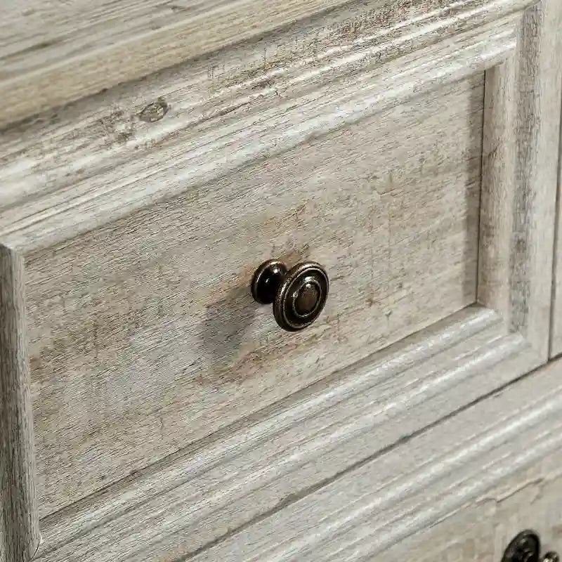 7-Drawer Horizontal Dresser with Vintage Embossed Design and Metal Slides