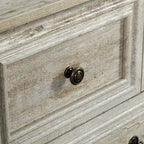 7-Drawer Horizontal Dresser with Vintage Embossed Design and Metal Slides