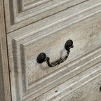 7-Drawer Horizontal Dresser with Vintage Embossed Design and Metal Slides
