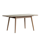 Walnut color solid oak round corner diagonal leg telescopic table Dining table wood (Walnut color)