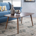 Mid-Century Walnut Wood Rectangle Coffee Table 39.5 x 23.7 x 18.25 Inch