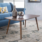 Mid-Century Walnut Wood Rectangle Coffee Table 39.5 x 23.7 x 18.25 Inch