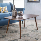 Mid-Century Walnut Wood Rectangle Coffee Table 39.5 x 23.7 x 18.25 Inch