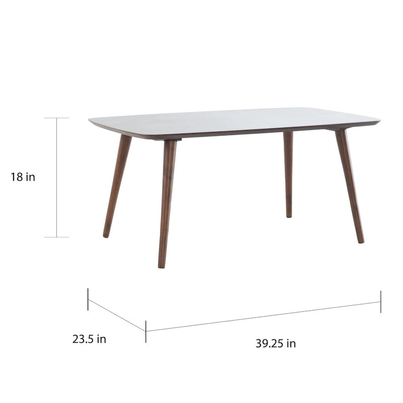 Mid-Century Walnut Wood Rectangle Coffee Table 39.5 x 23.7 x 18.25 Inch