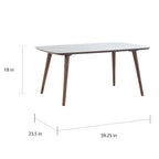 Mid-Century Walnut Wood Rectangle Coffee Table 39.5 x 23.7 x 18.25 Inch