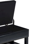 43 Inch Rectangle Storage Ottoman Bench with Tufted Lid and Shelf