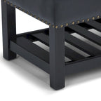 43 Inch Rectangle Storage Ottoman Bench with Tufted Lid and Shelf