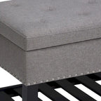 43 Inch Rectangle Storage Ottoman Bench with Tufted Lid and Shelf