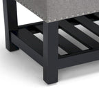43 Inch Rectangle Storage Ottoman Bench with Tufted Lid and Shelf