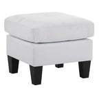 Small Tufted Faux Leather Square Ottoman Kiln-Dried Wood Frame