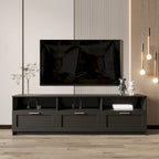 80-Inch Modern Minimalist TV Stand with Drawers and Open Shelves