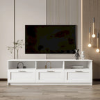 80-Inch Modern Minimalist TV Stand with Drawers and Open Shelves