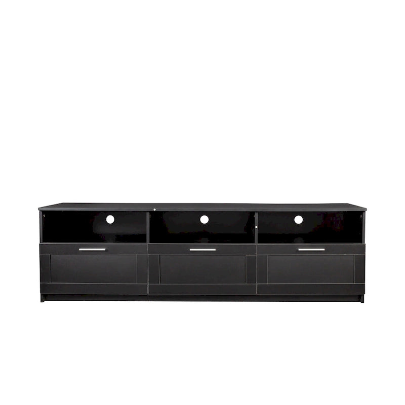 80-Inch Modern Minimalist TV Stand with Drawers and Open Shelves