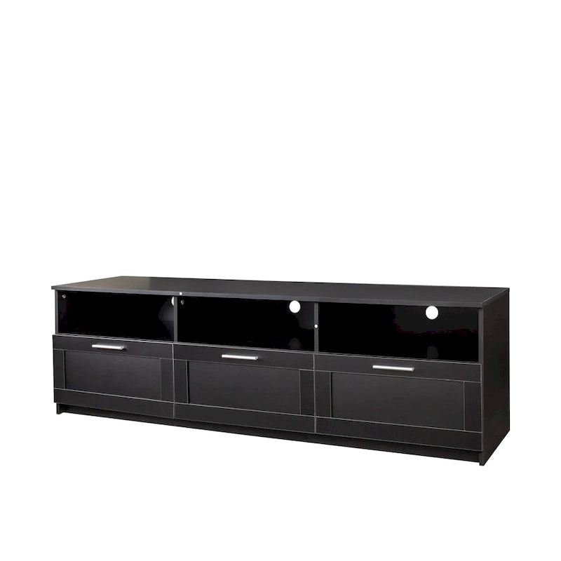 80-Inch Modern Minimalist TV Stand with Drawers and Open Shelves