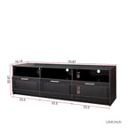 80-Inch Modern Minimalist TV Stand with Drawers and Open Shelves