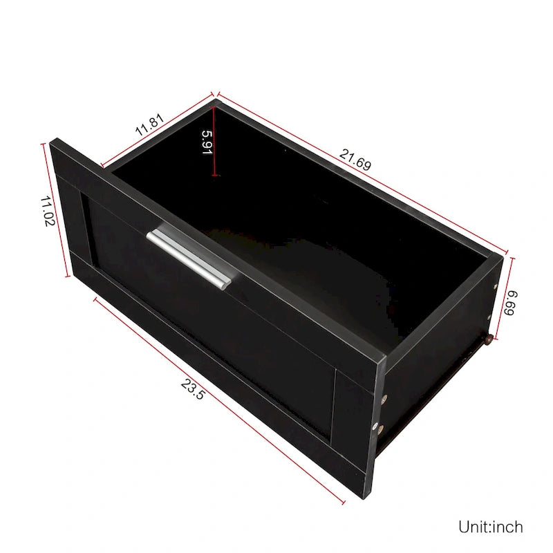 80-Inch Modern Minimalist TV Stand with Drawers and Open Shelves