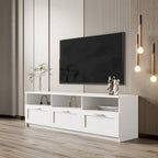 80-Inch Modern Minimalist TV Stand with Drawers and Open Shelves