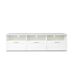 80-Inch Modern Minimalist TV Stand with Drawers and Open Shelves