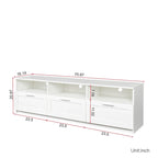 80-Inch Modern Minimalist TV Stand with Drawers and Open Shelves