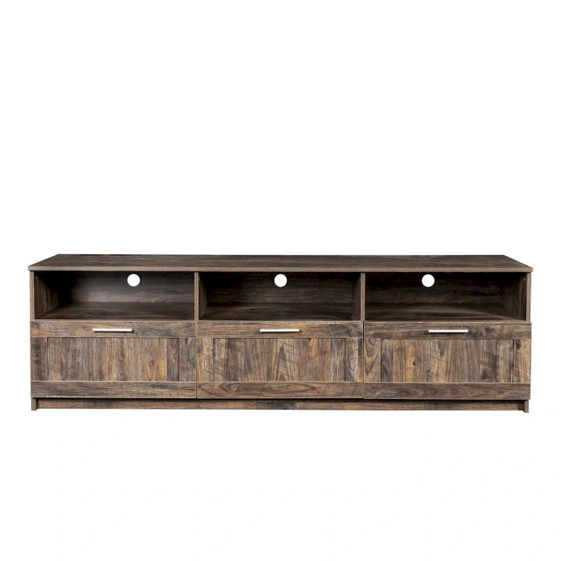 80-Inch Modern Minimalist TV Stand with Drawers and Open Shelves