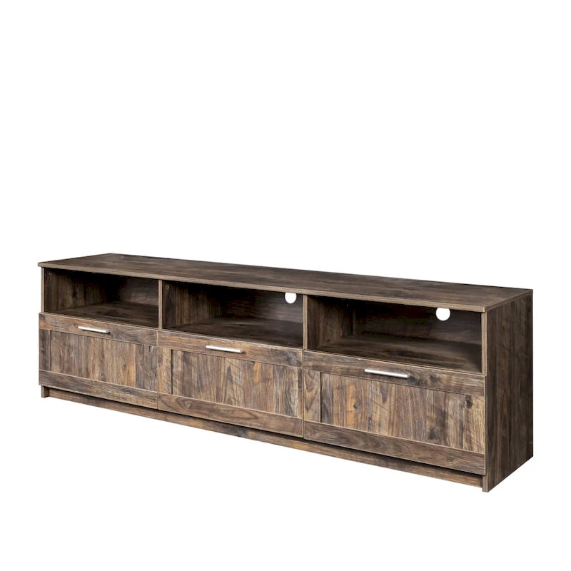 80-Inch Modern Minimalist TV Stand with Drawers and Open Shelves