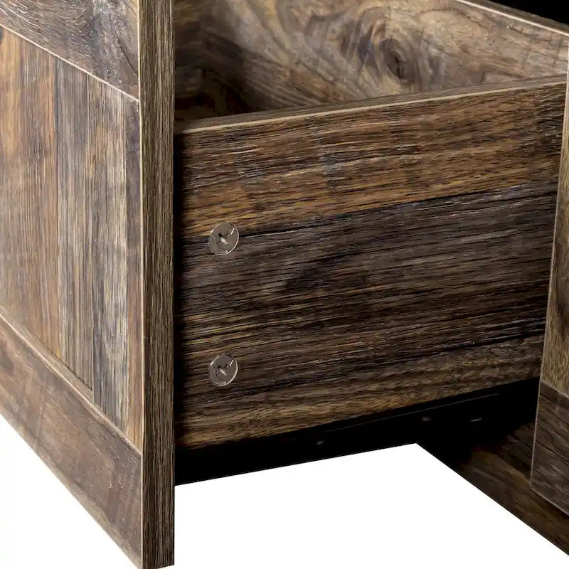 80-Inch Modern Minimalist TV Stand with Drawers and Open Shelves