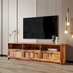 80-Inch Modern Minimalist TV Stand with Drawers and Open Shelves