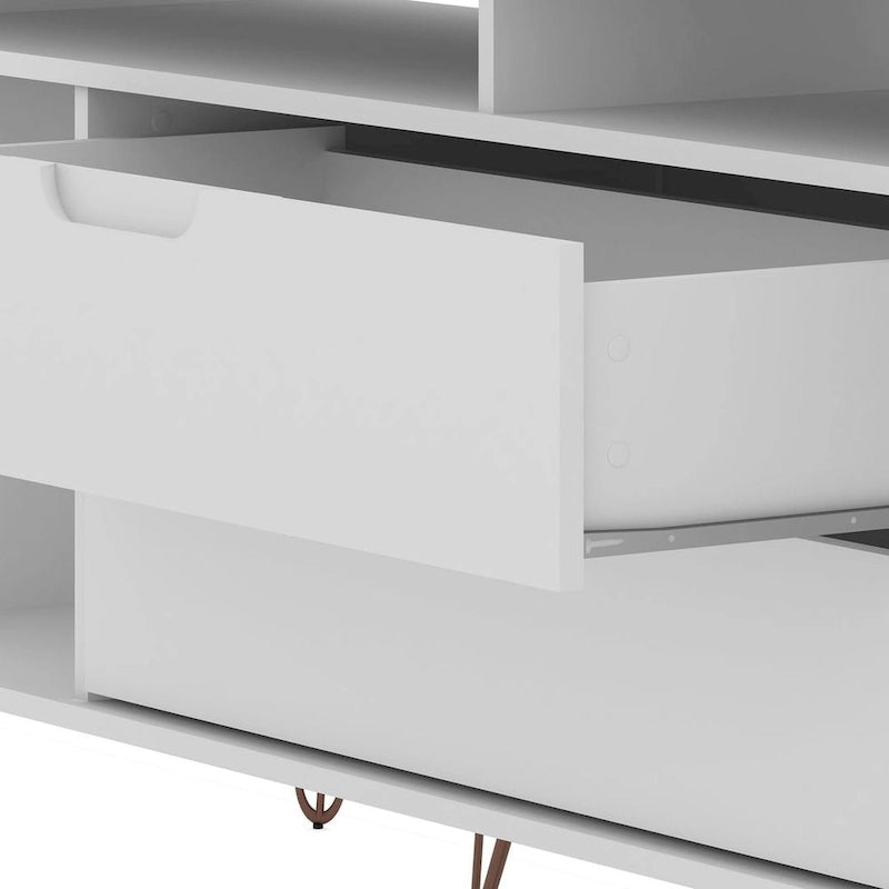 63 Inch Mid-Century Metal Leg Media Cabinet Console TV Stand