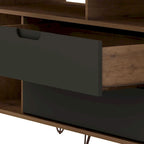 63 Inch Mid-Century Metal Leg Media Cabinet Console TV Stand
