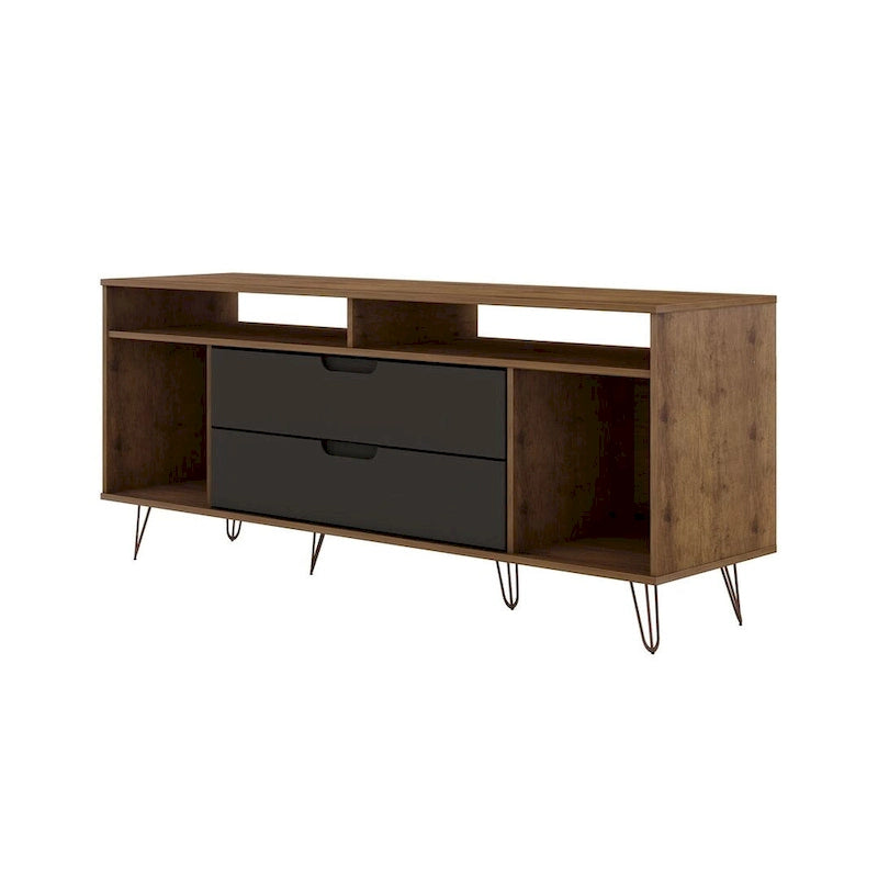 63 Inch Mid-Century Metal Leg Media Cabinet Console TV Stand