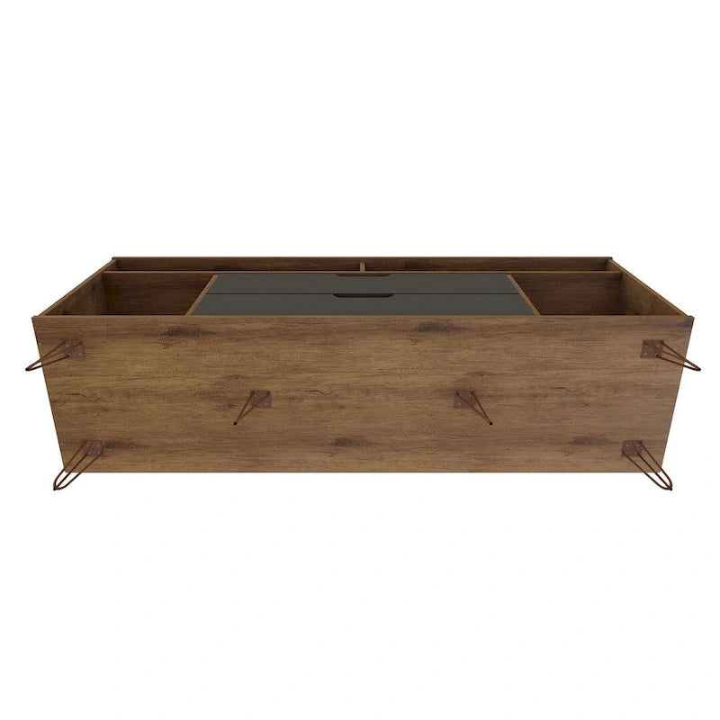 63 Inch Mid-Century Metal Leg Media Cabinet Console TV Stand