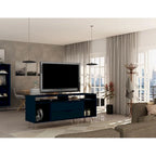 63 Inch Mid-Century Metal Leg Media Cabinet Console TV Stand