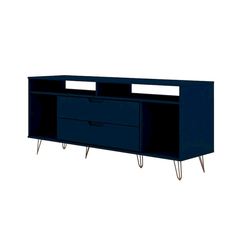 63 Inch Mid-Century Metal Leg Media Cabinet Console TV Stand