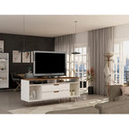 63 Inch Mid-Century Metal Leg Media Cabinet Console TV Stand