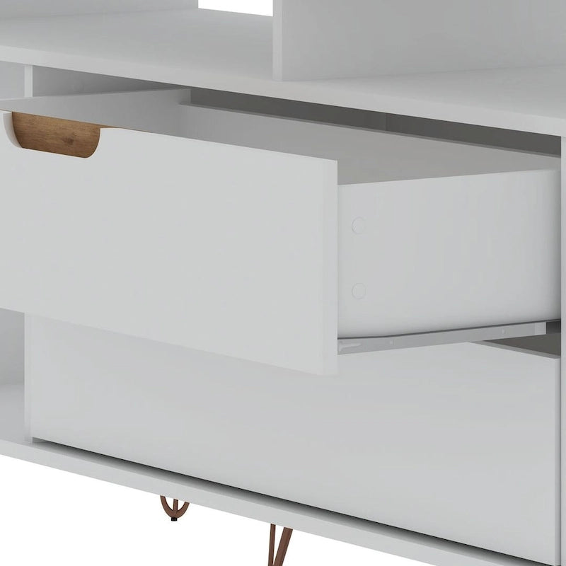 63 Inch Mid-Century Metal Leg Media Cabinet Console TV Stand