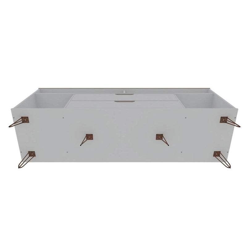 63 Inch Mid-Century Metal Leg Media Cabinet Console TV Stand