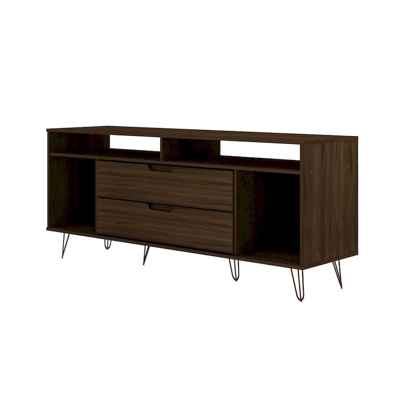63 Inch Mid-Century Metal Leg Media Cabinet Console TV Stand