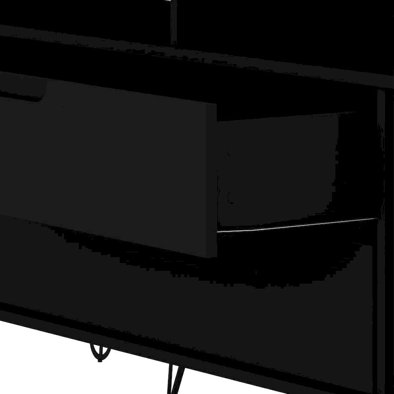 63 Inch Mid-Century Metal Leg Media Cabinet Console TV Stand