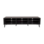 71 Inch Modern TV Bench with Six Open Adjustable Shelf Compartments