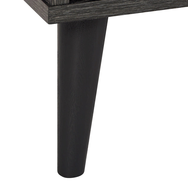 71 Inch Modern TV Bench with Six Open Adjustable Shelf Compartments