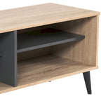 71 Inch Modern TV Bench with Six Open Adjustable Shelf Compartments