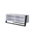 Mid-Century Modern Two-Tone TV Console with Four Open Shelves