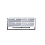 Mid-Century Modern Two-Tone TV Console with Four Open Shelves