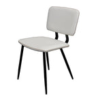 Faux Leather Dining Chair with Black Metal Legs and Stitching Detail