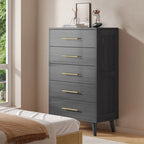 5-Drawer Bedroom Dresser High Chest of Drawers with Metal Knobs